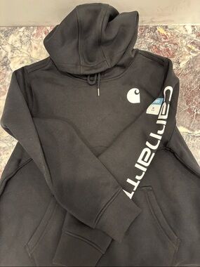 Carhartt Black Logo Hoodie with Sleeve Script